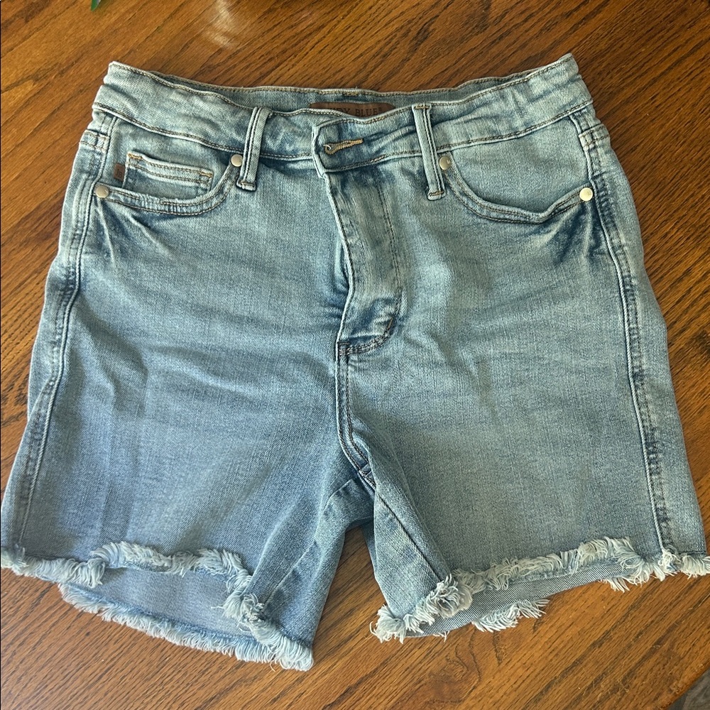Judy Blue Light Blue Frayed Jean Shorts
